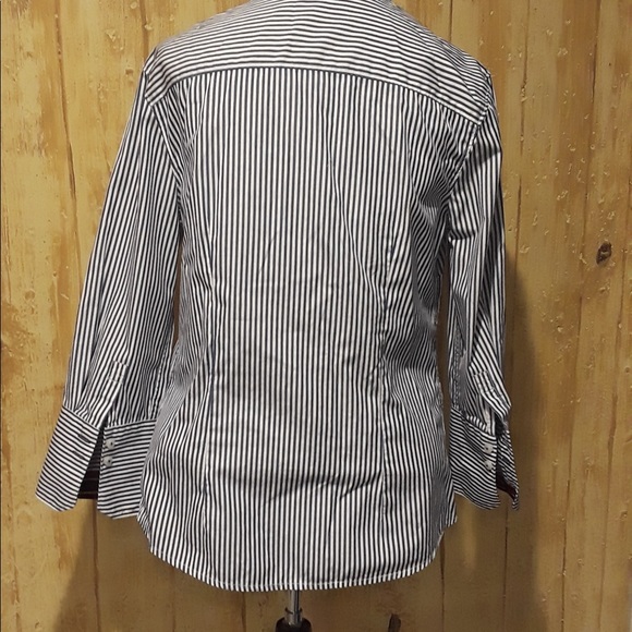 J.McLaughlin striped shirt white & blue - Picture 4 of 9